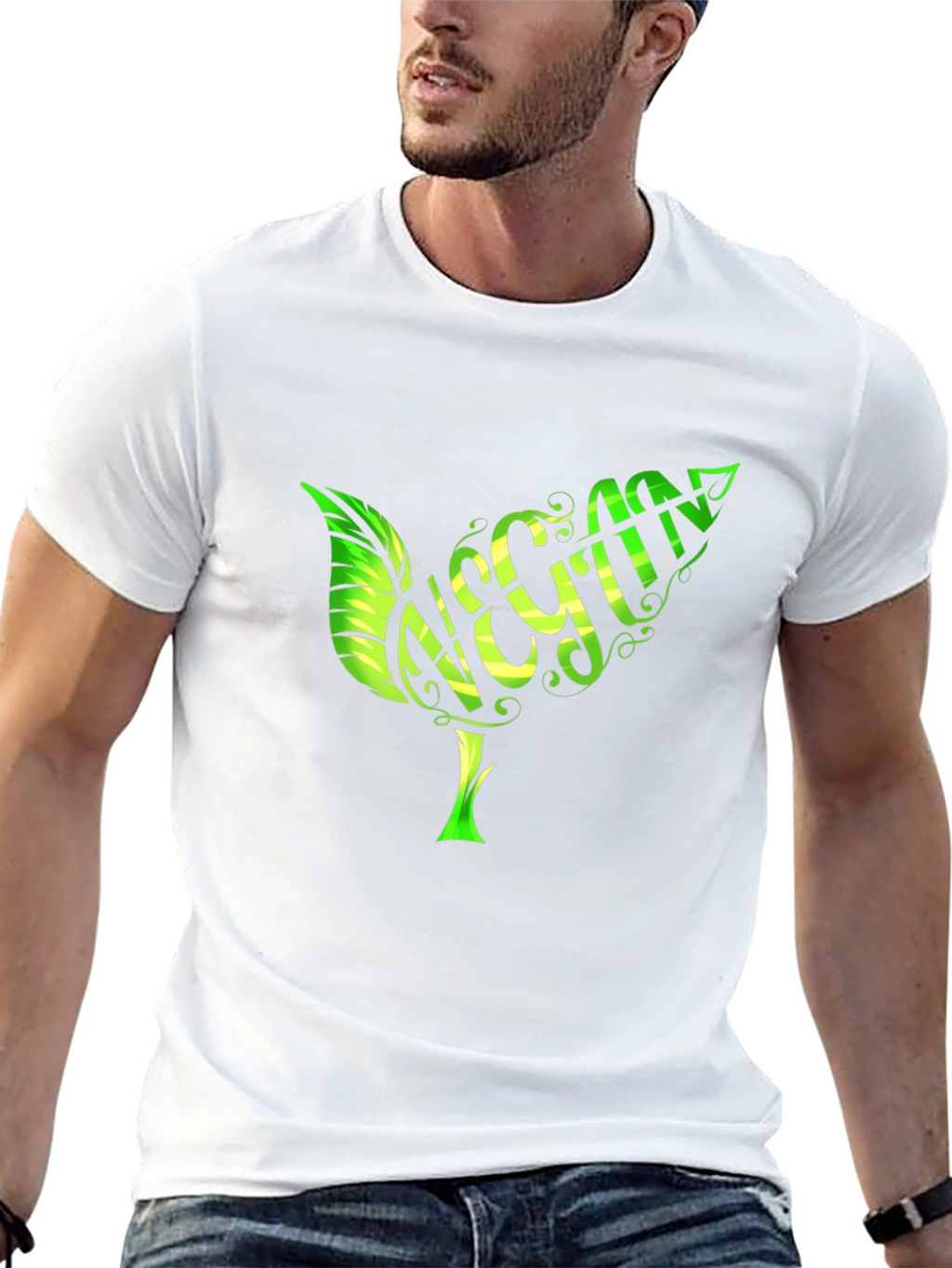 Vegan Leaf T-Shirt - Organic Cotton Stylish Design