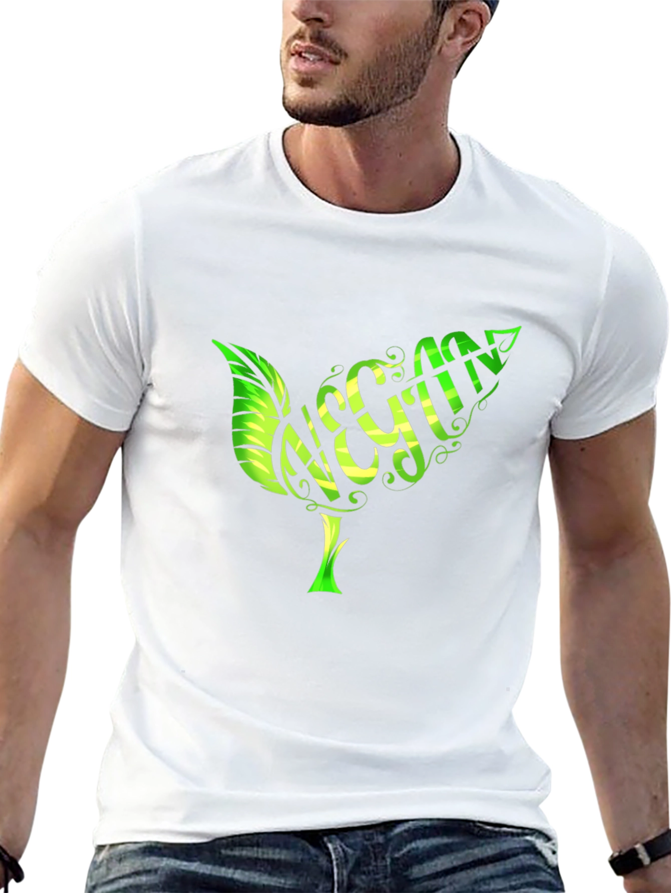 Vegan Leaf T-Shirt - Organic Cotton Stylish Design