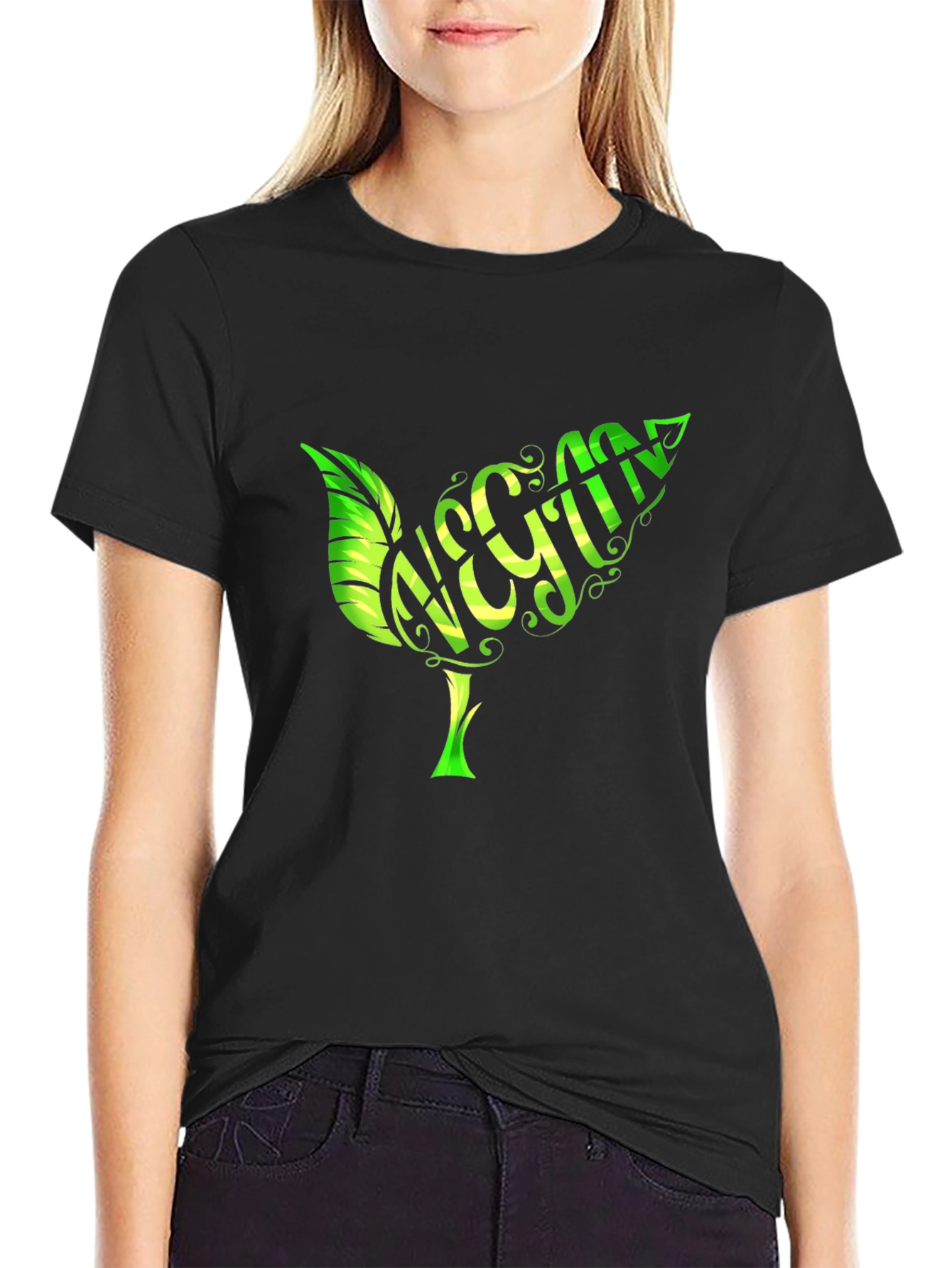 Vegan Leaf T-Shirt - Organic Cotton Stylish Design