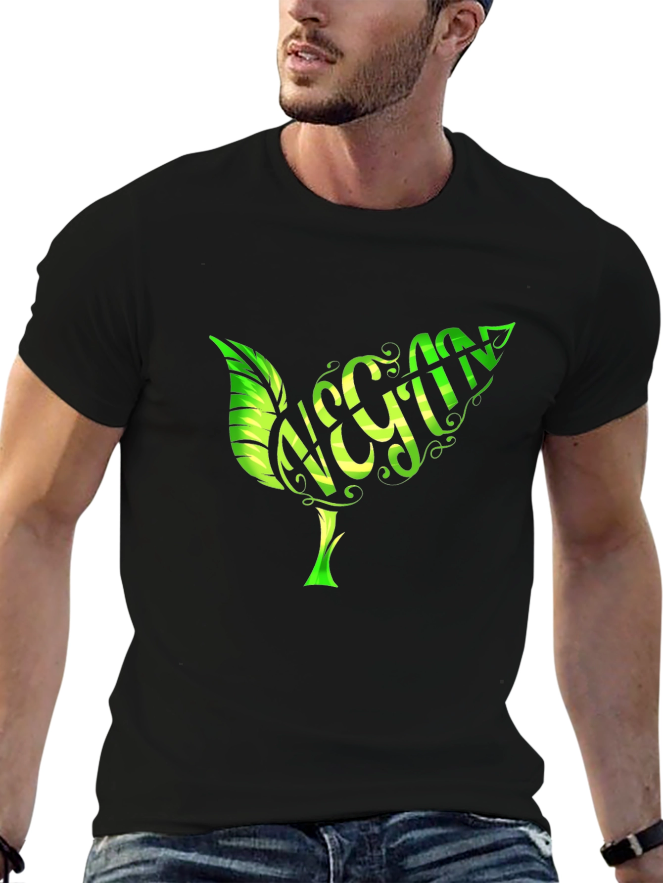 Vegan Leaf T-Shirt - Organic Cotton Stylish Design