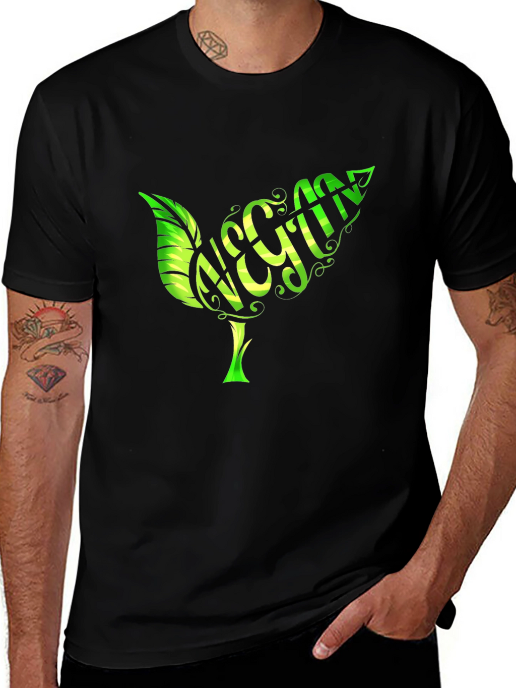 Vegan Leaf T-Shirt - Organic Cotton Stylish Design