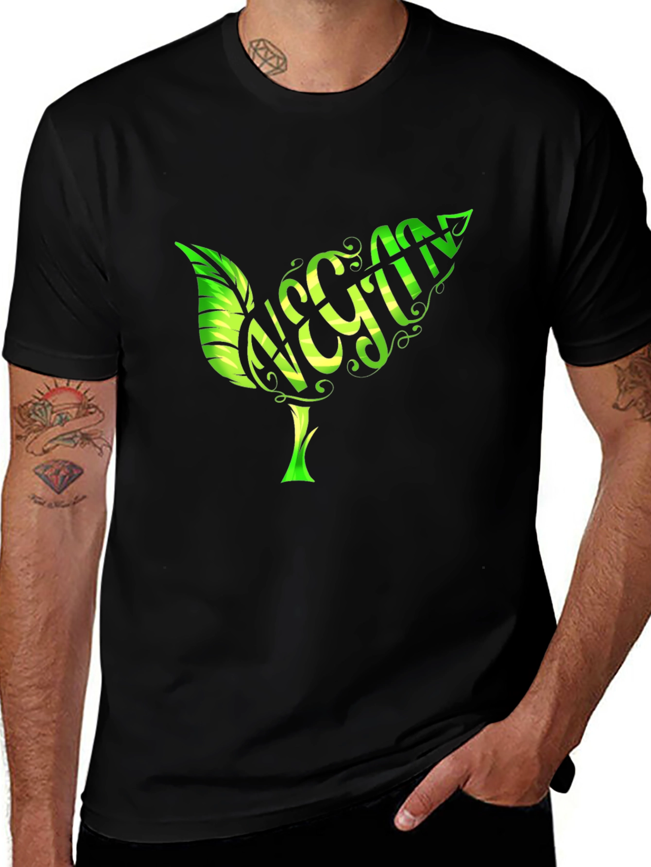 Vegan Leaf T-Shirt - Organic Cotton Stylish Design