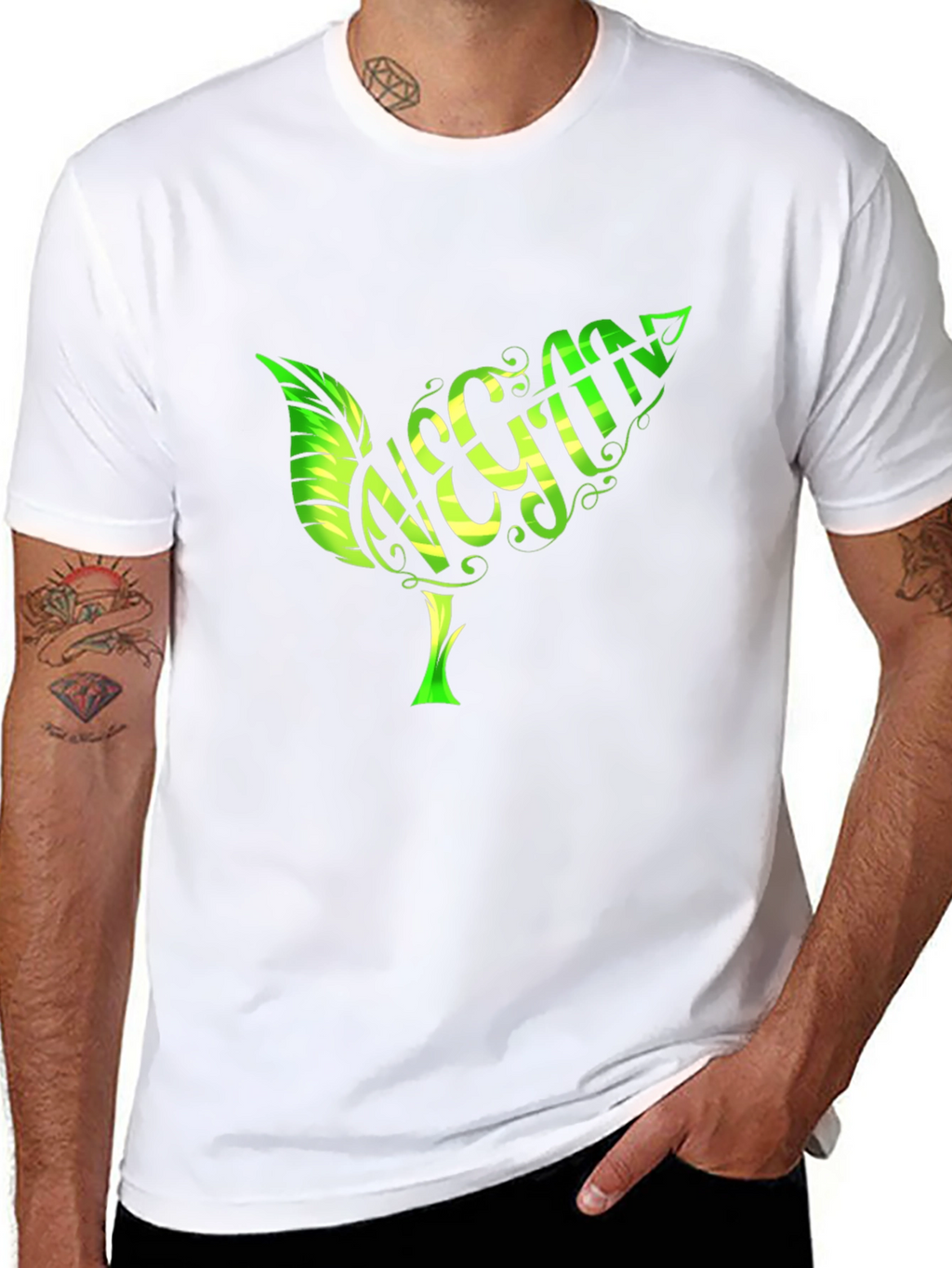 Vegan Leaf T-Shirt - Organic Cotton Stylish Design