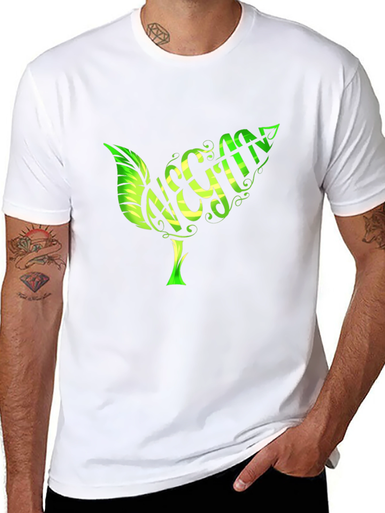 Vegan Leaf T-Shirt - Organic Cotton Stylish Design