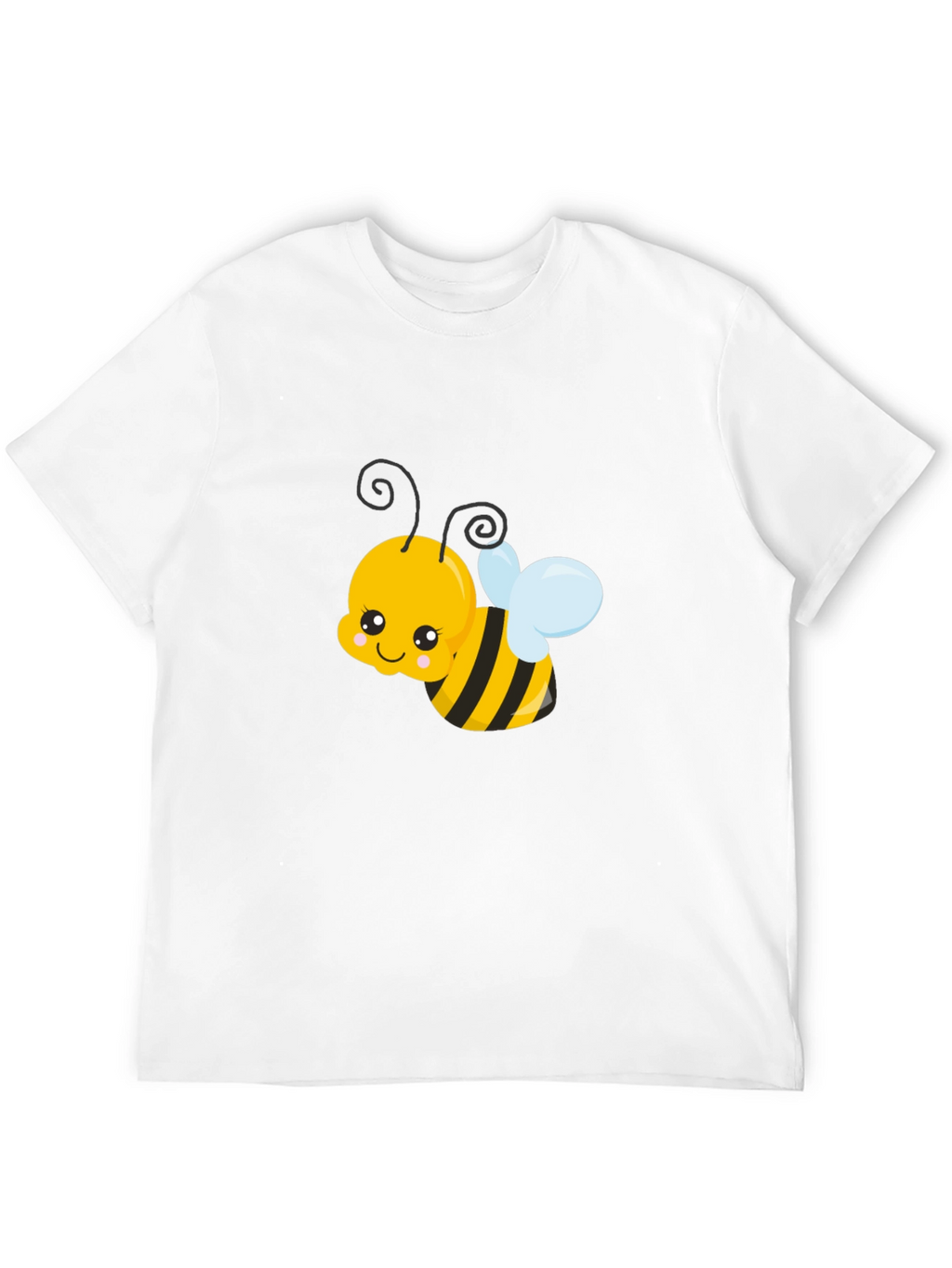 Cute Cartoon Bee Graphic Tee - Black Unisex T-Shirt