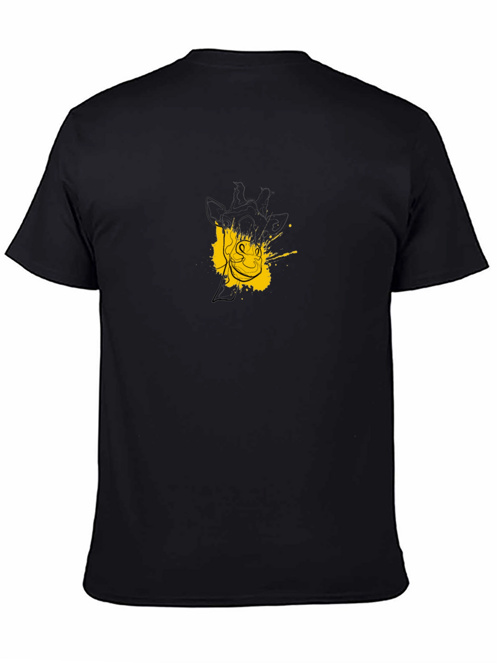 Mens Black Giraffe Graphic Tee
