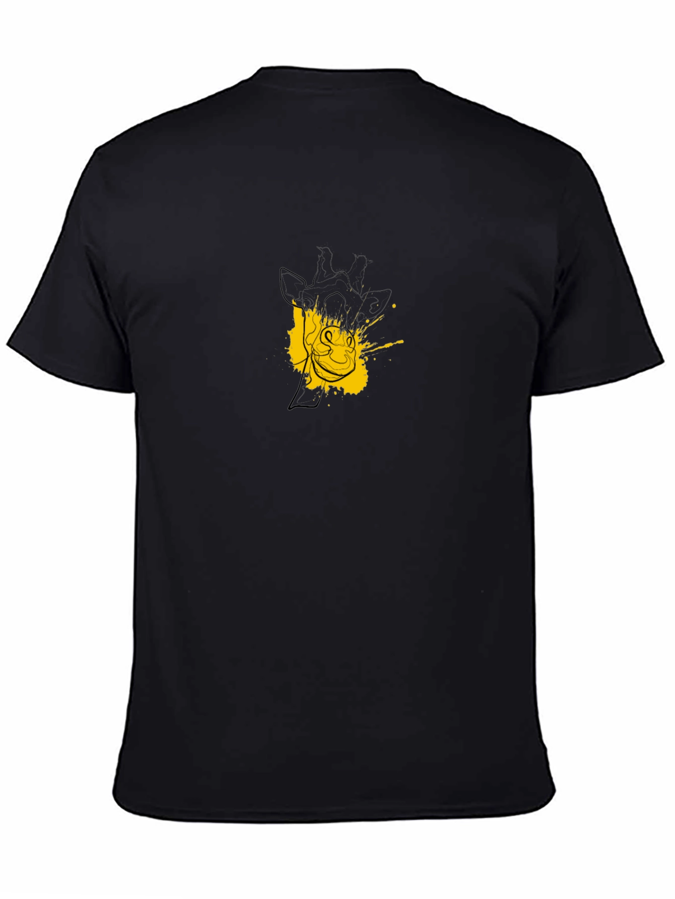 Mens Black Giraffe Graphic Tee