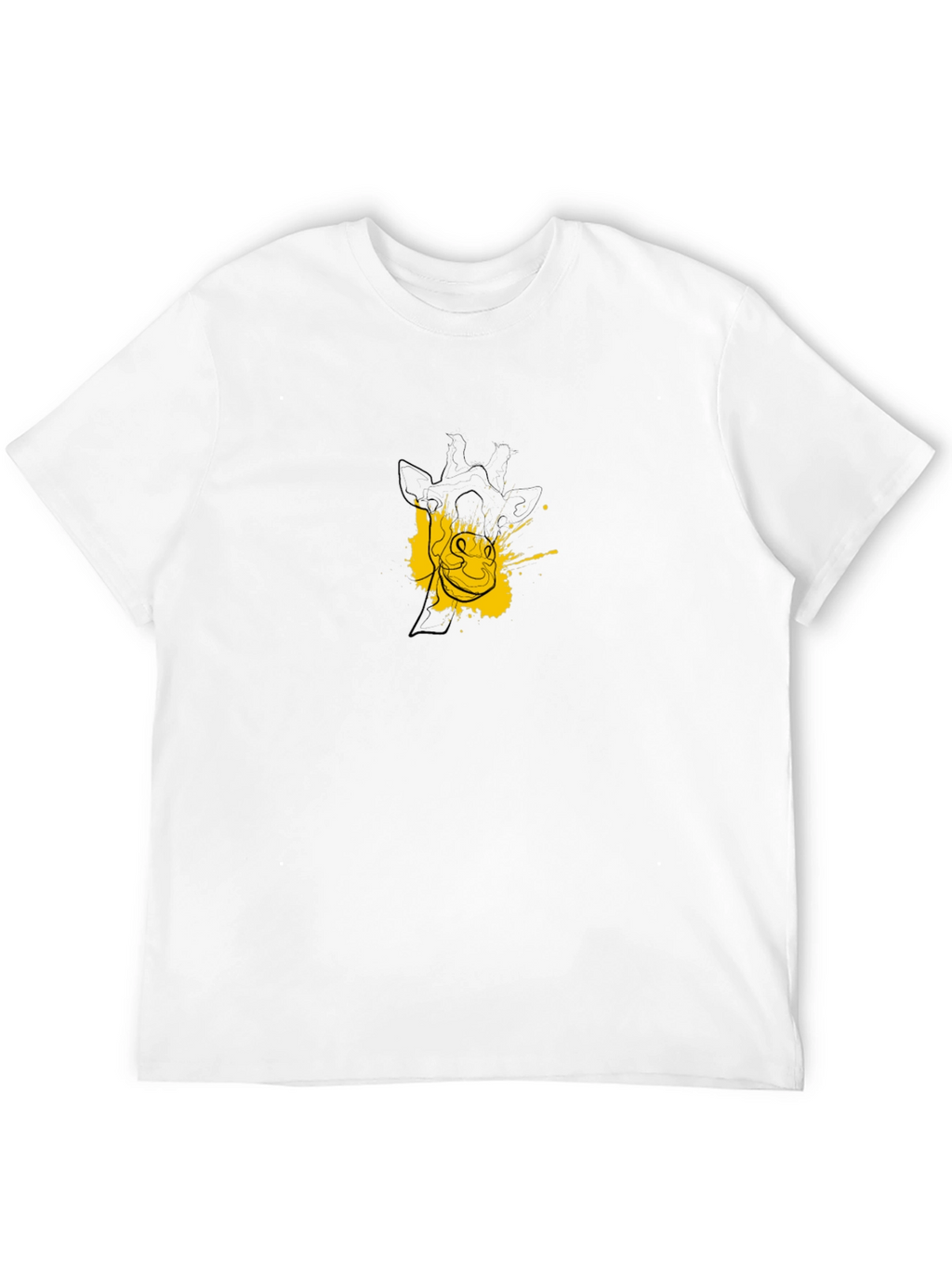 Mens Black Giraffe Graphic Tee
