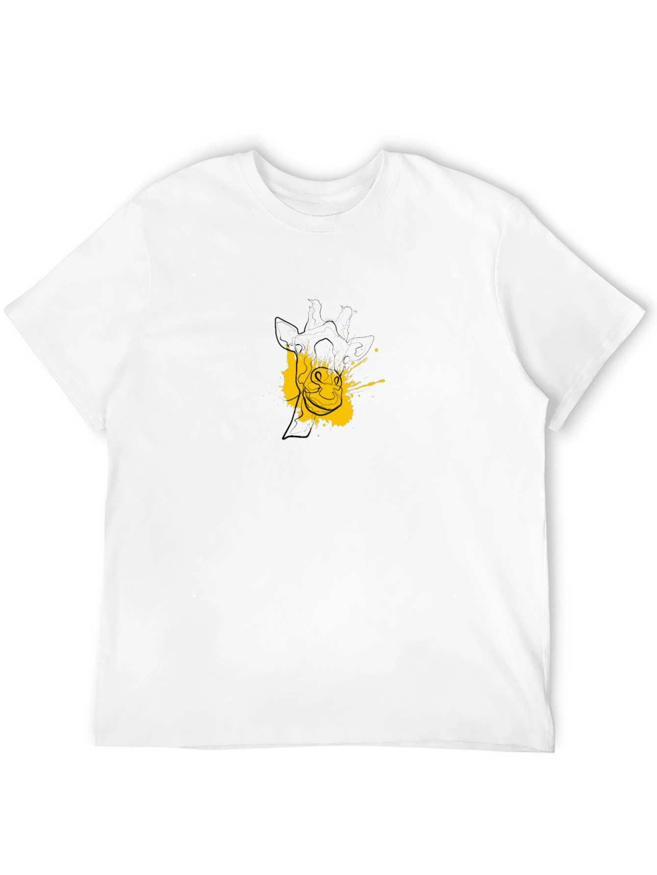 Mens Black Giraffe Graphic Tee