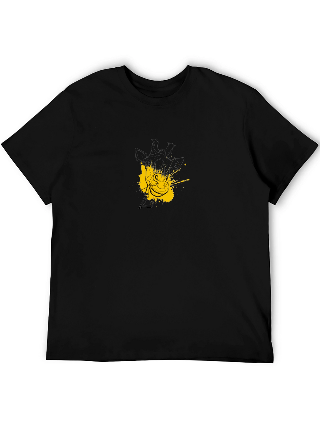 Mens Black Giraffe Graphic Tee
