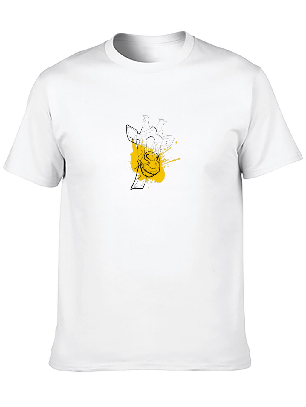 Mens Black Giraffe Graphic Tee