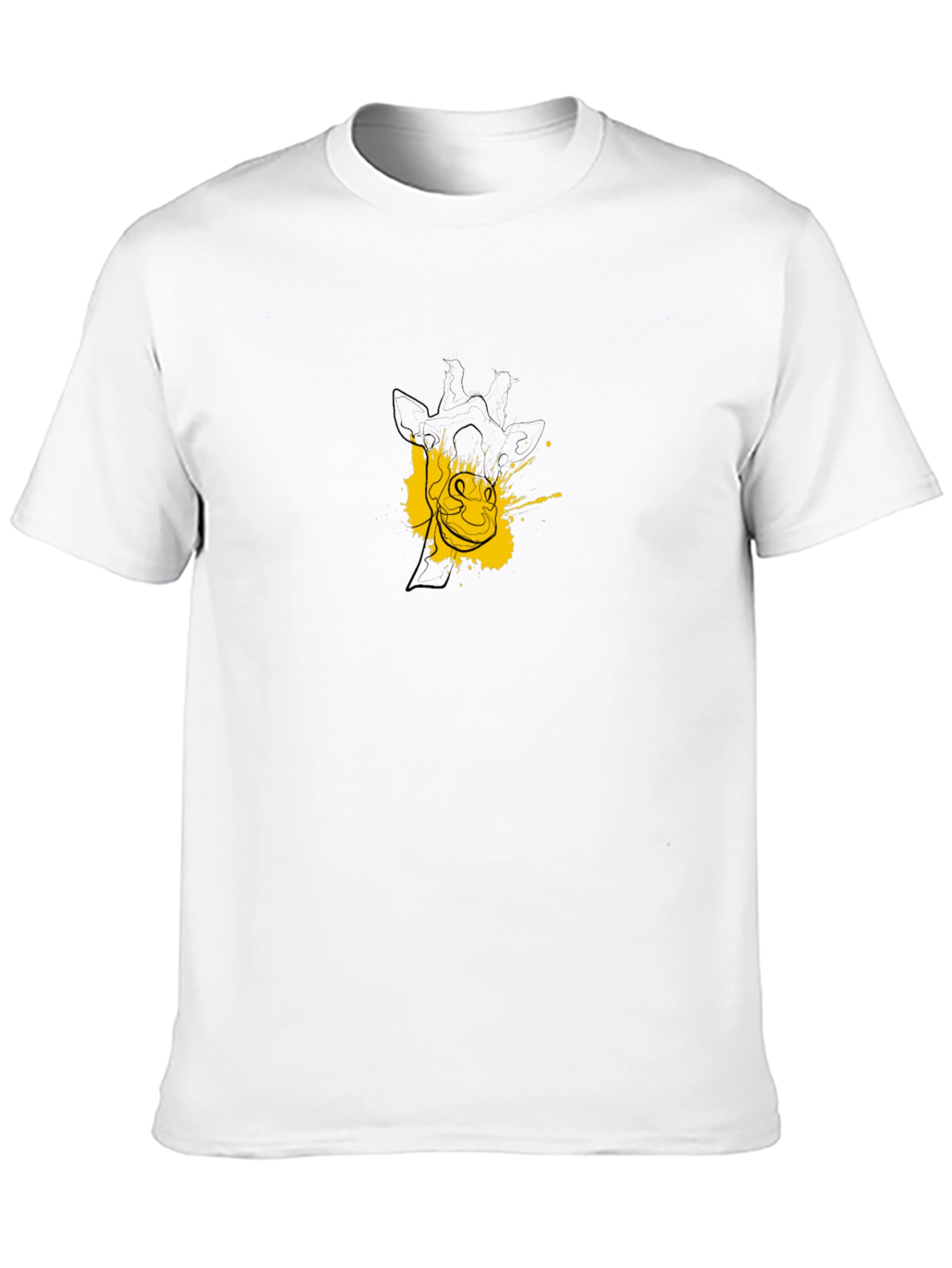 Mens Black Giraffe Graphic Tee