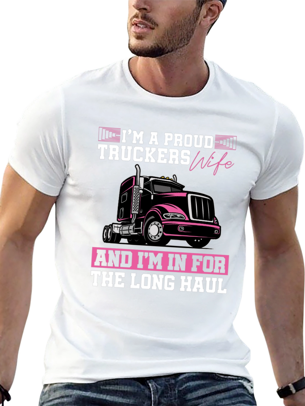 Proud Truckers Wife Graphic T-Shirt