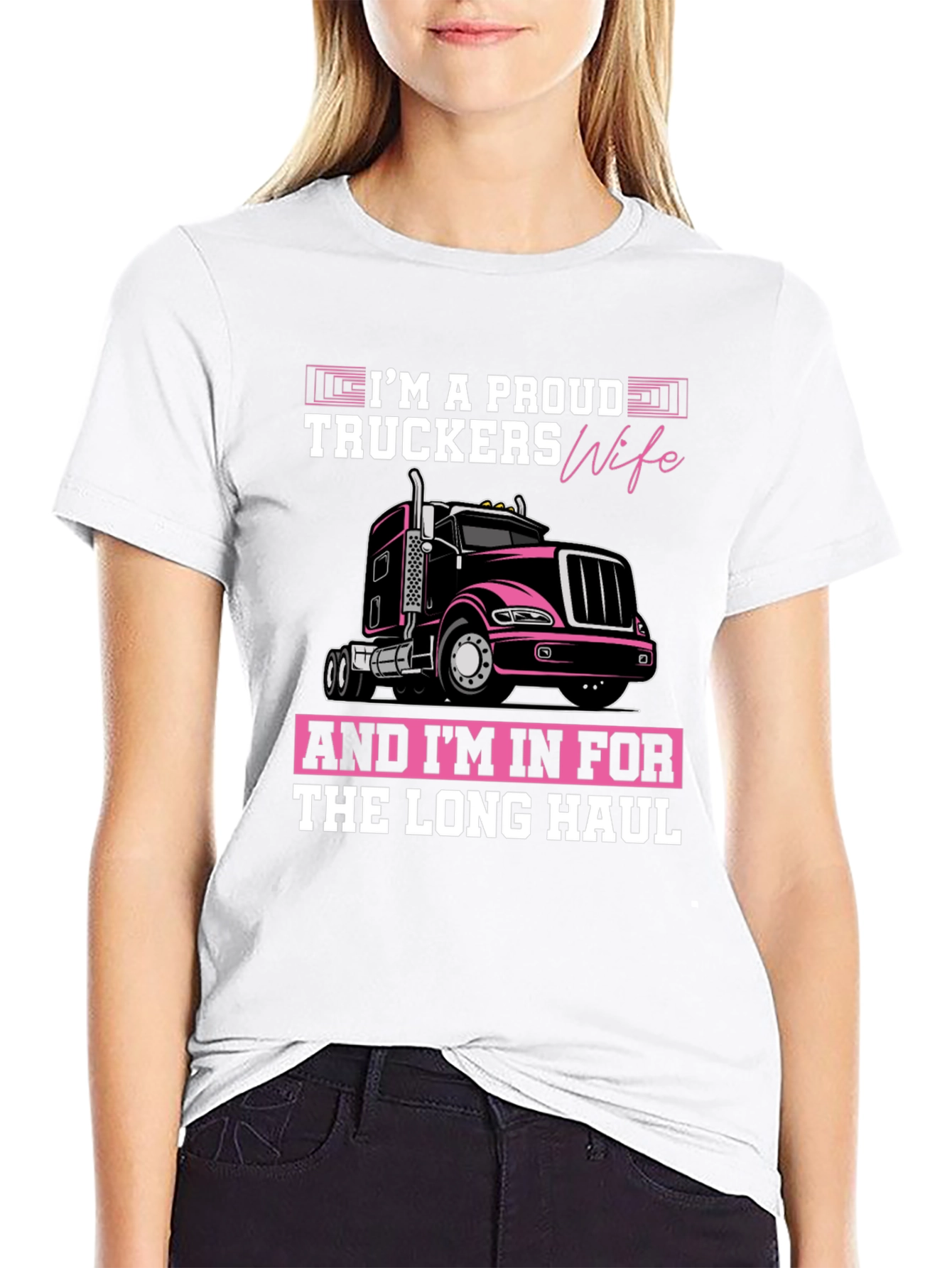 Proud Truckers Wife Graphic T-Shirt