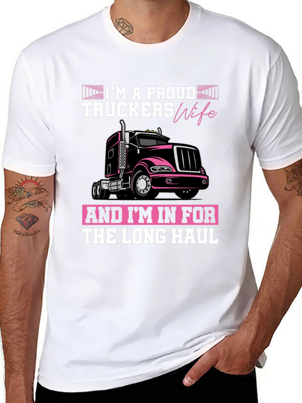 Proud Truckers Wife Graphic T-Shirt