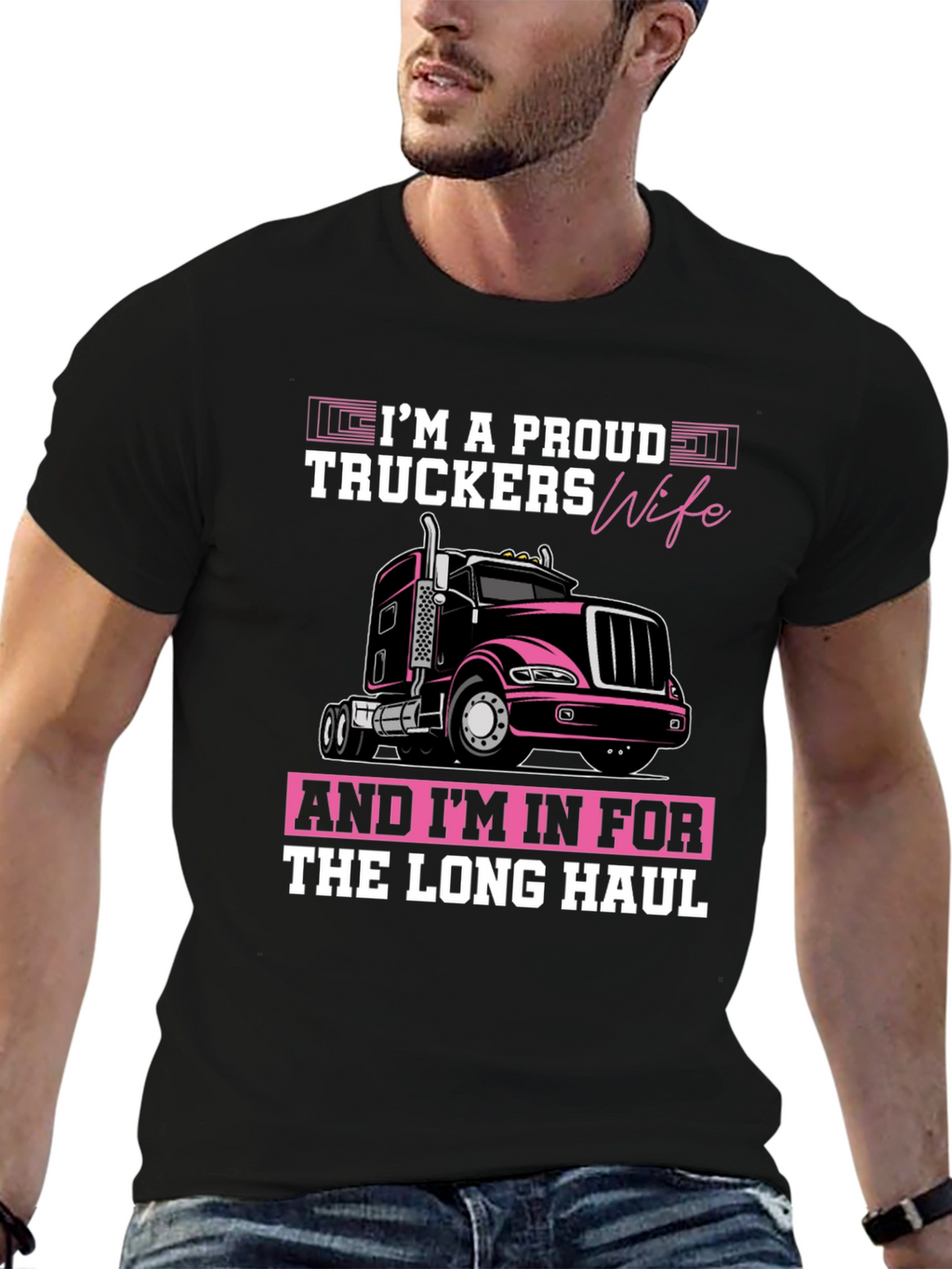 Proud Truckers Wife Graphic T-Shirt