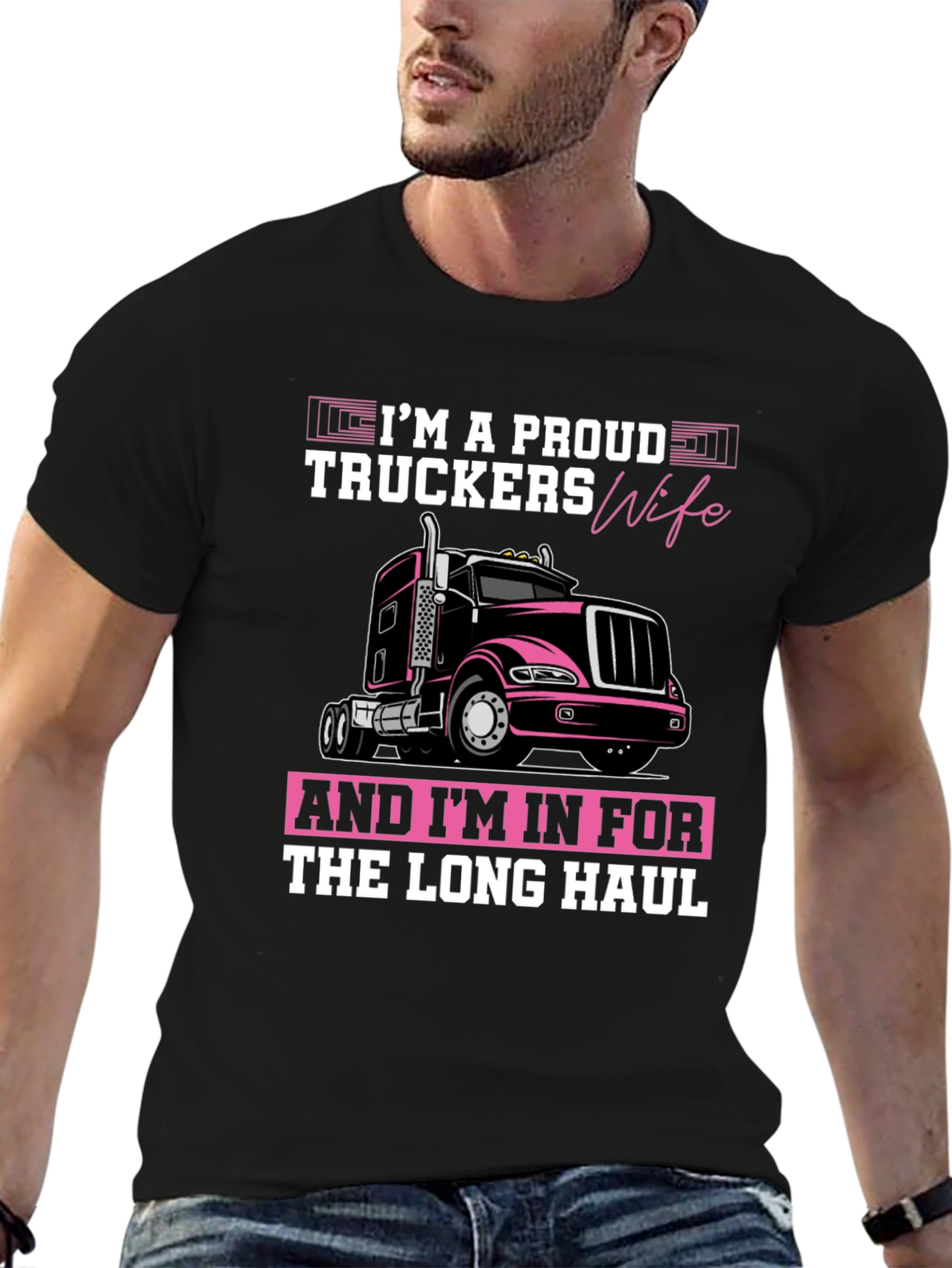 Proud Truckers Wife Graphic T-Shirt
