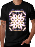 Geometric Light Pattern Black T-Shirt