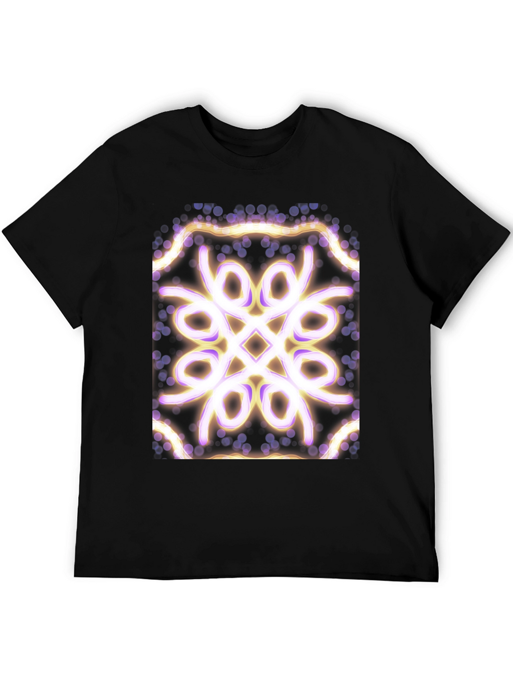 Geometric Light Pattern Black T-Shirt