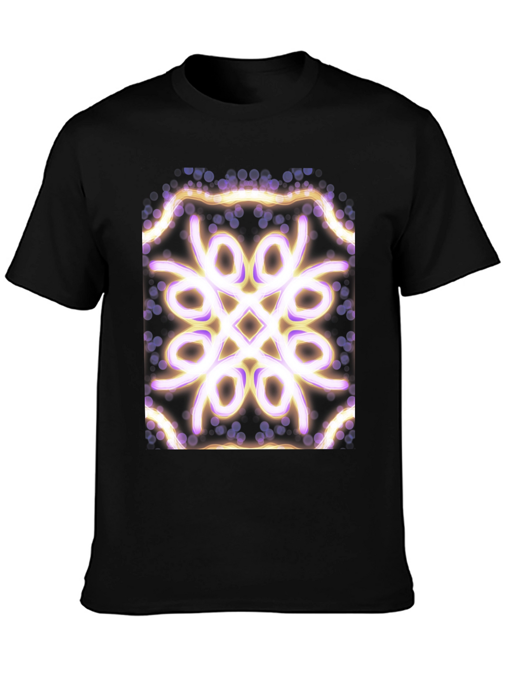 Geometric Light Pattern Black T-Shirt
