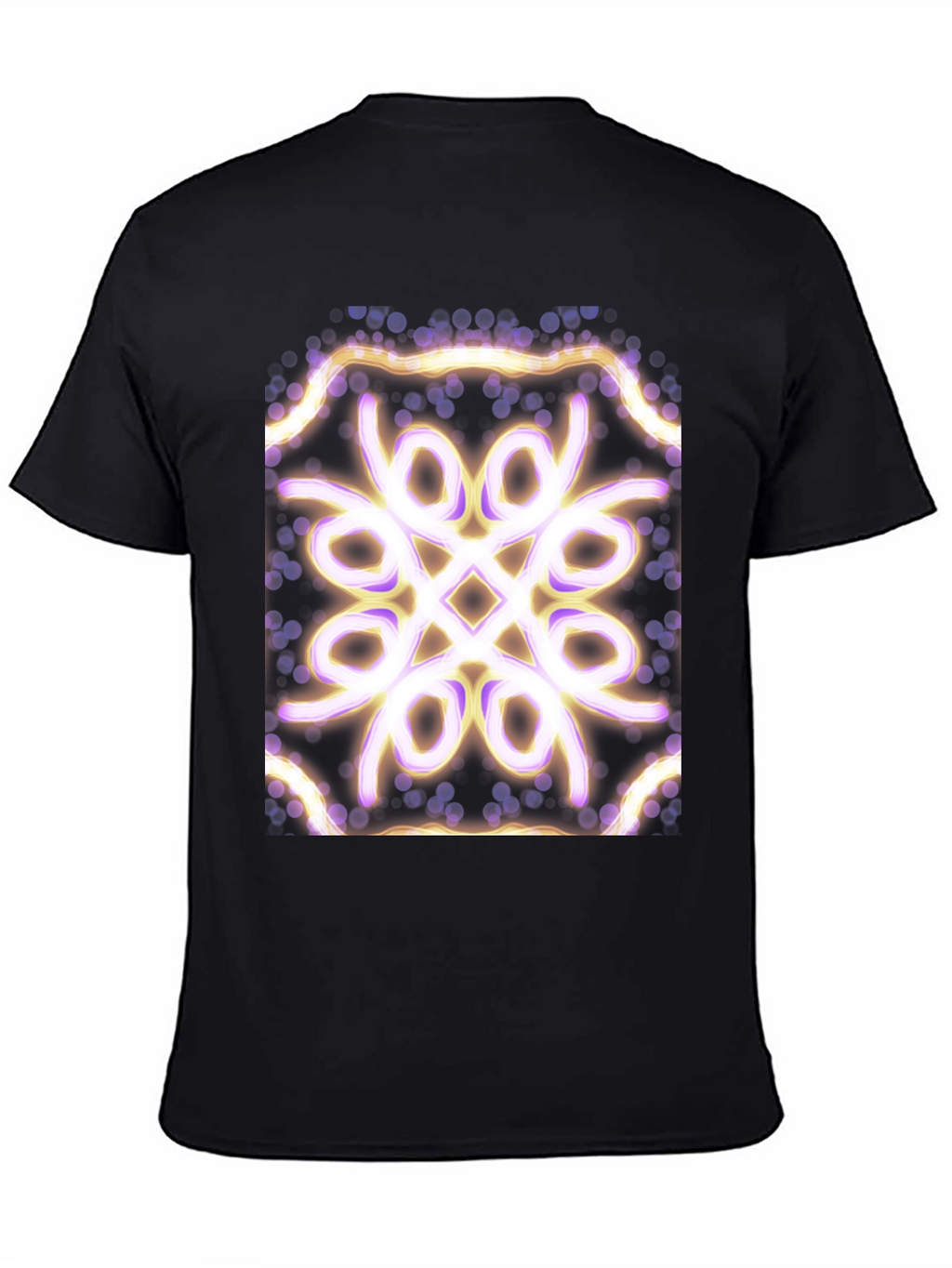 Geometric Light Pattern Black T-Shirt