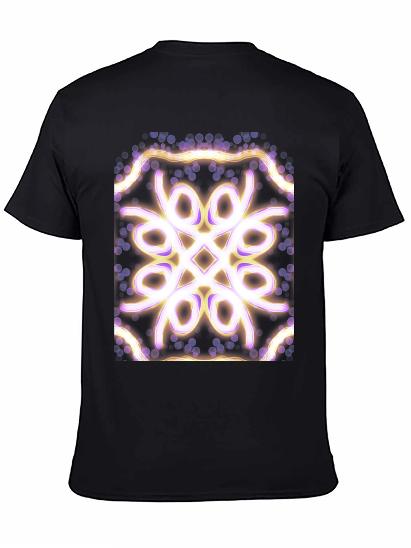 Geometric Light Pattern Black T-Shirt