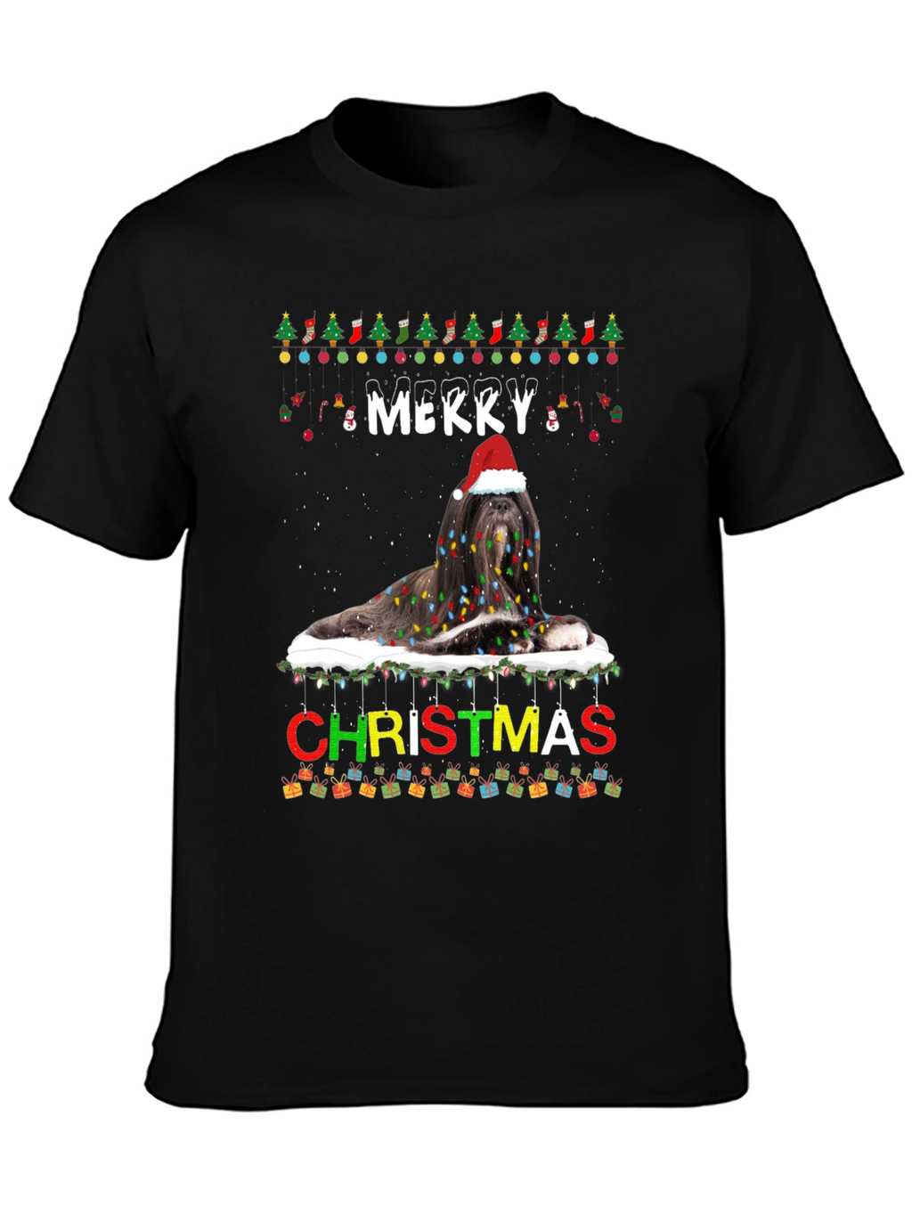 Merry Christmas Dog Breed Holiday T-Shirt