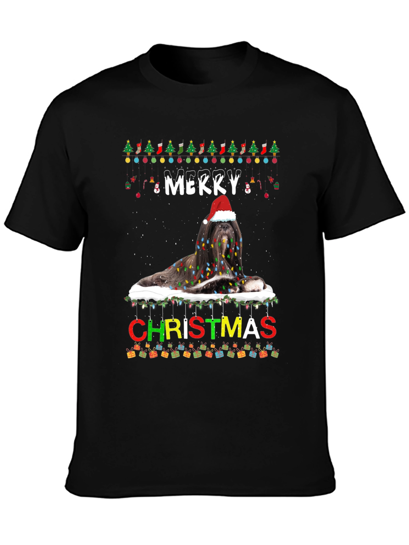Merry Christmas Dog Breed Holiday T-Shirt