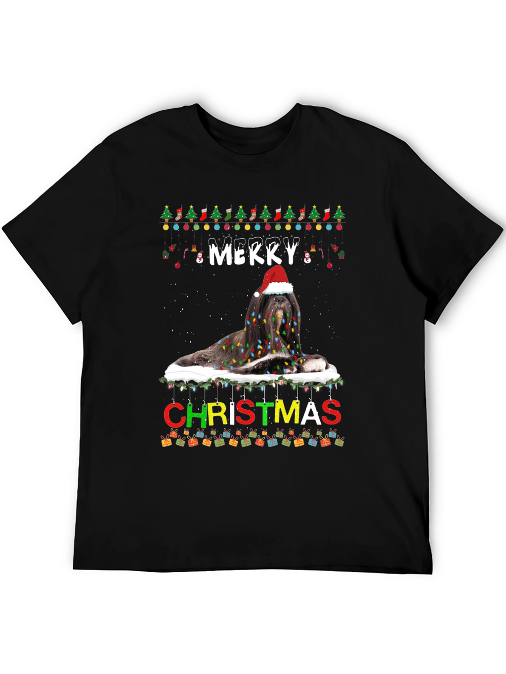 Merry Christmas Dog Breed Holiday T-Shirt