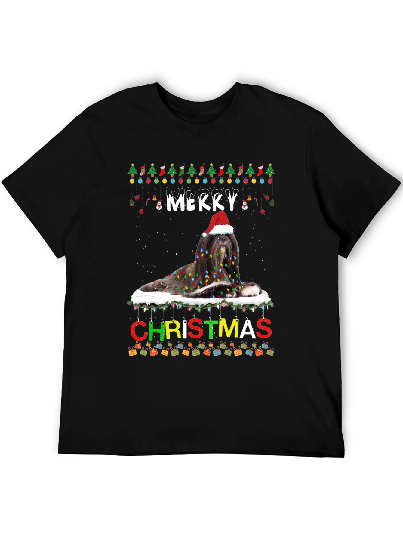 Merry Christmas Dog Breed Holiday T-Shirt
