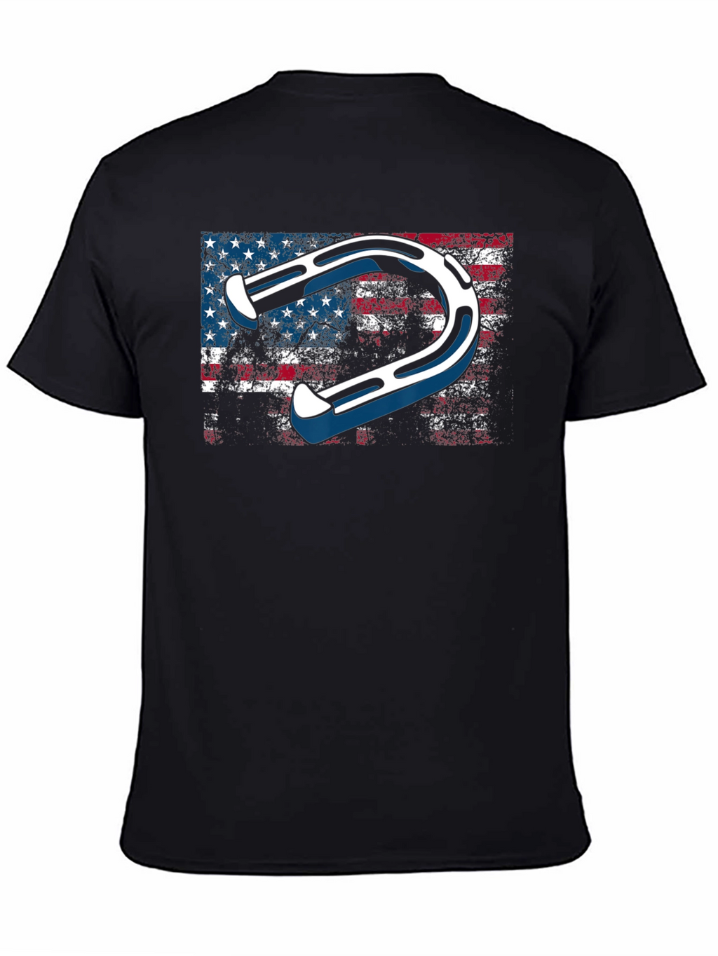 American Flag Horseshoe Graphic T-Shirt