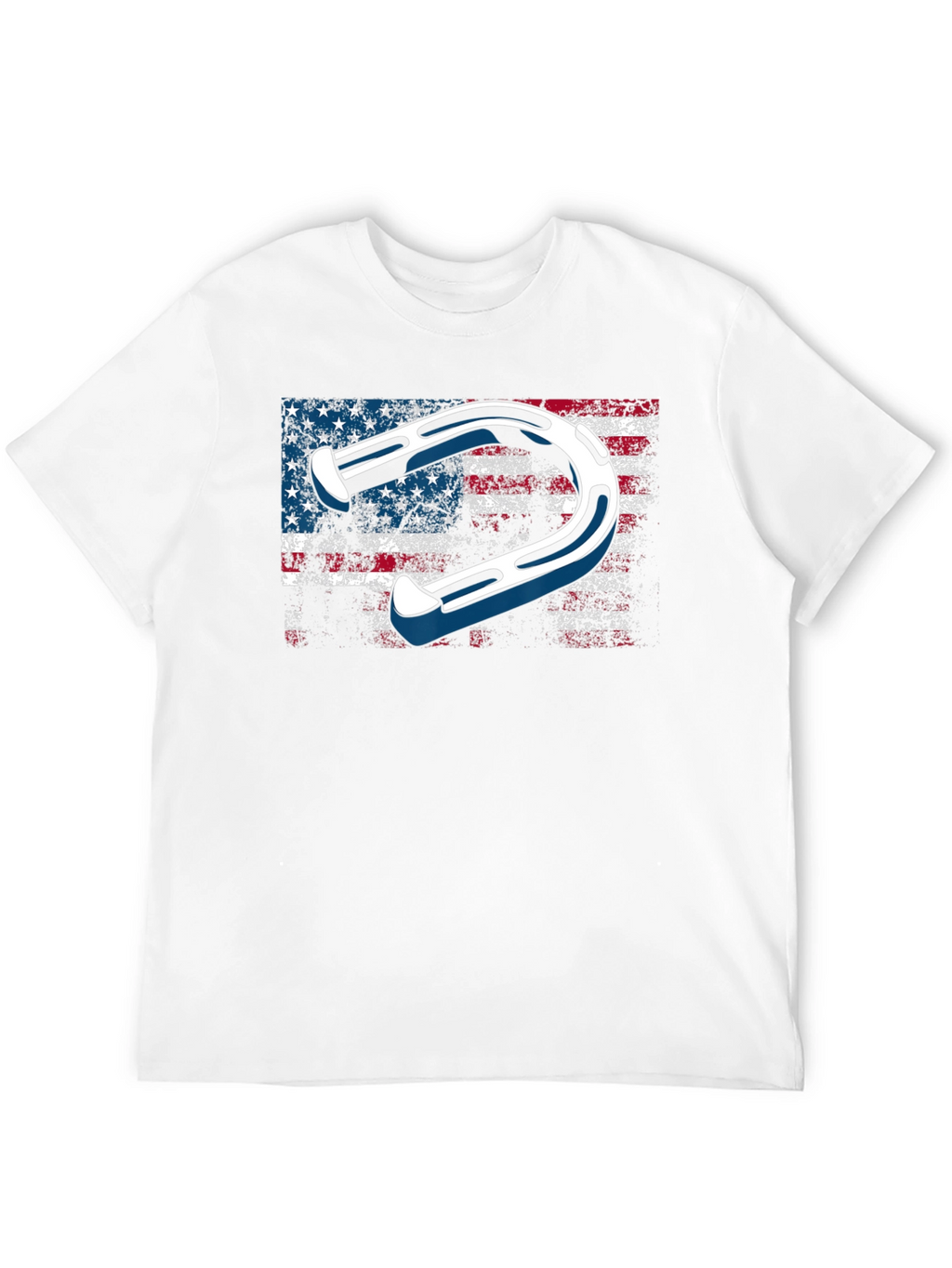 American Flag Horseshoe Graphic T-Shirt