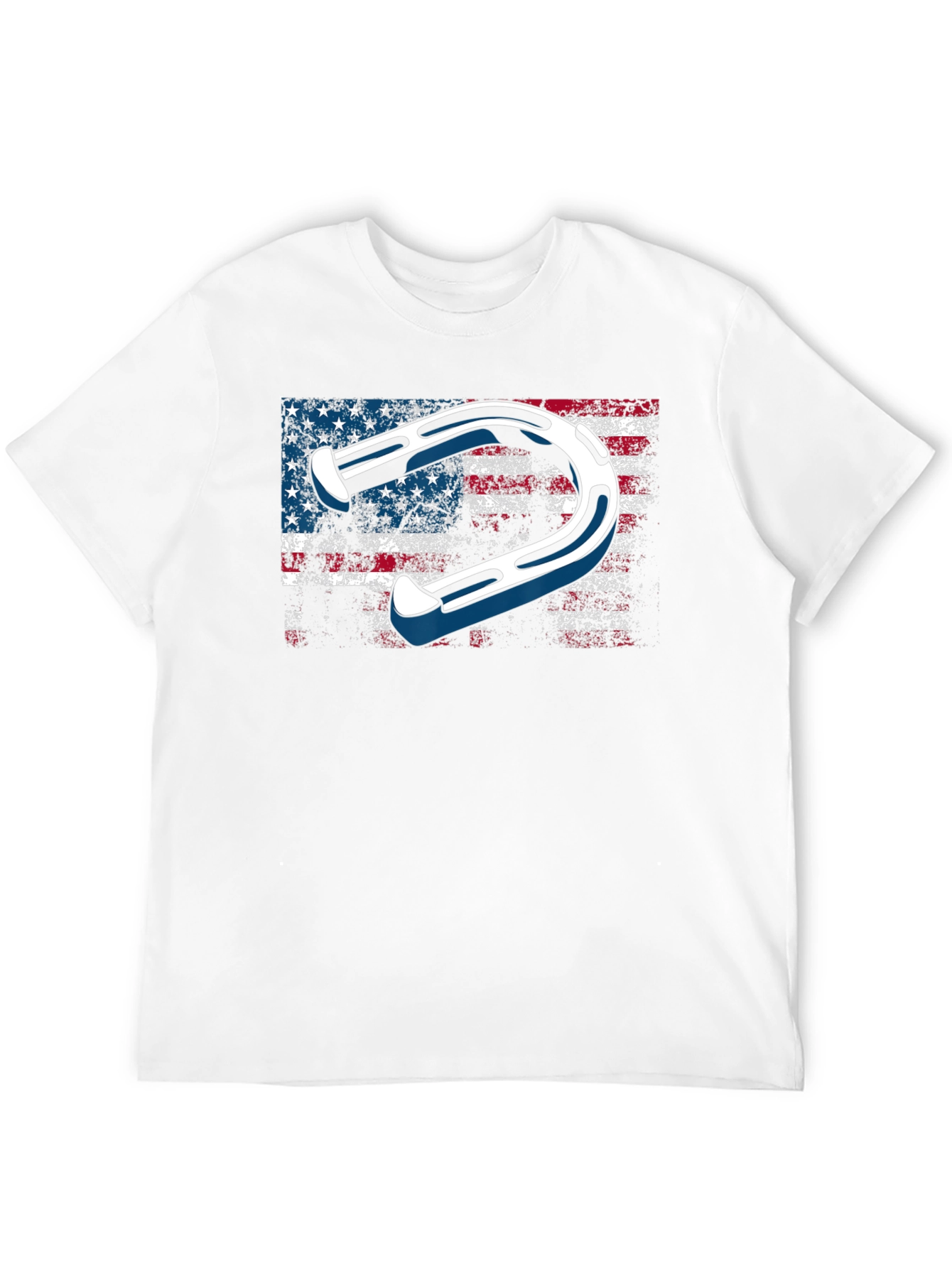 American Flag Horseshoe Graphic T-Shirt