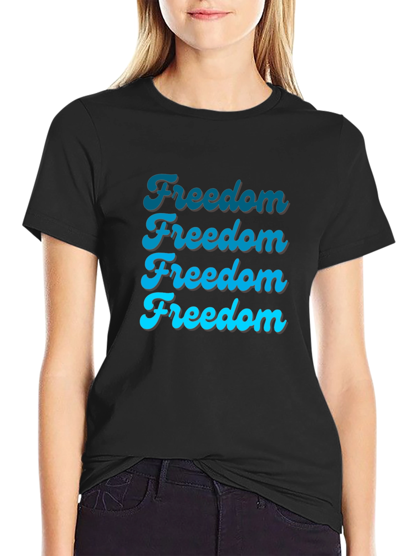 Freedom Tee: Stylish Black Graphic T-Shirt