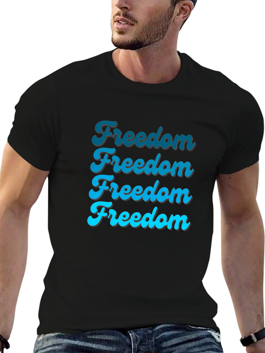 Freedom Tee: Stylish Black Graphic T-Shirt
