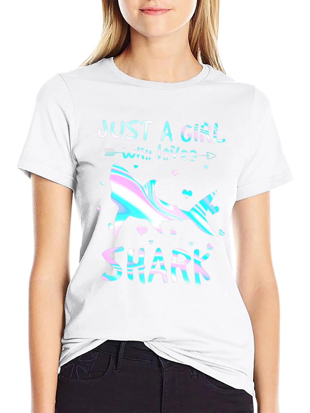 Just a Girl Who Loves Sharks Graphic Tee