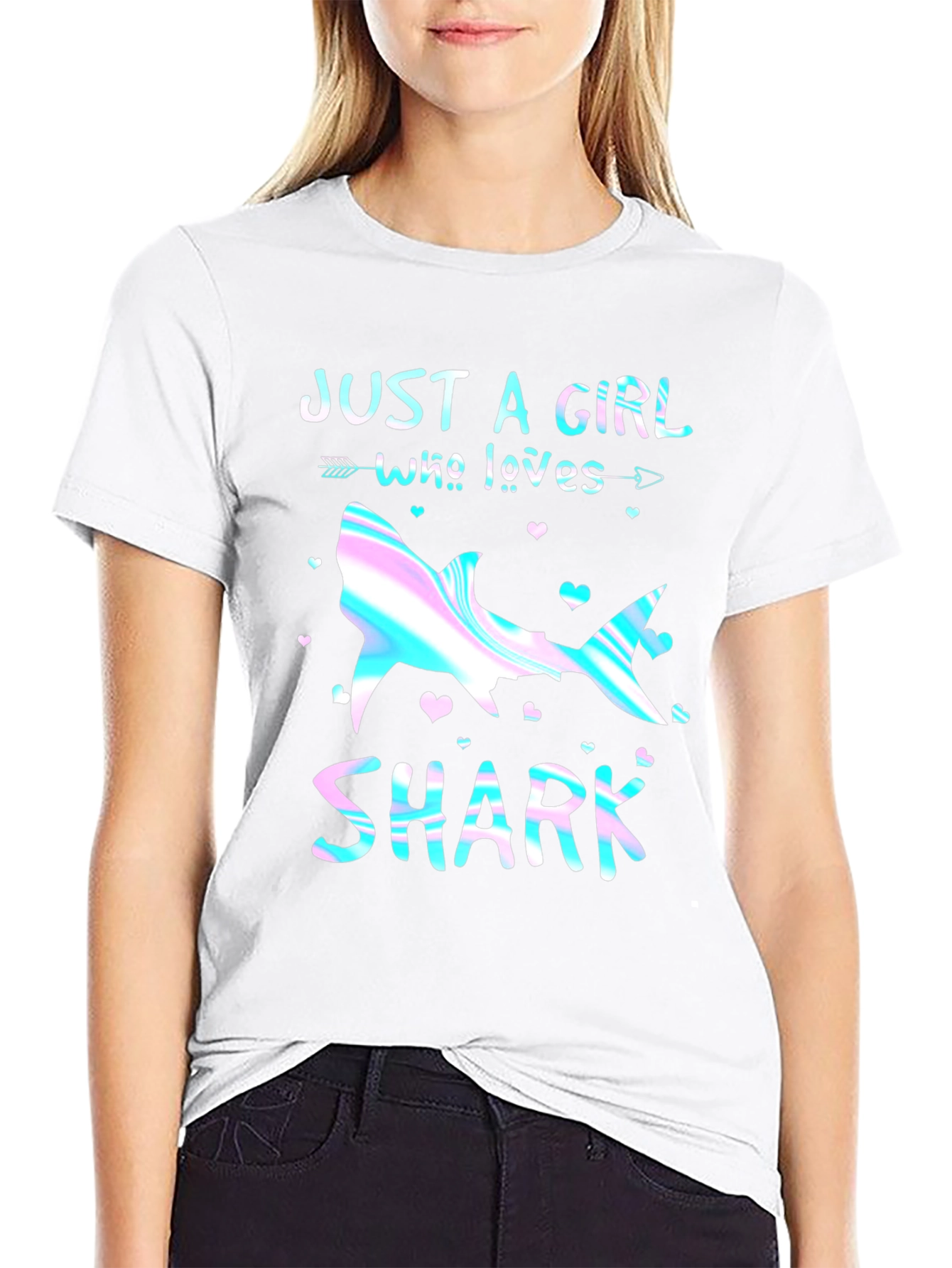 Just a Girl Who Loves Sharks Graphic Tee