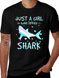 Just a Girl Who Loves Sharks Graphic Tee