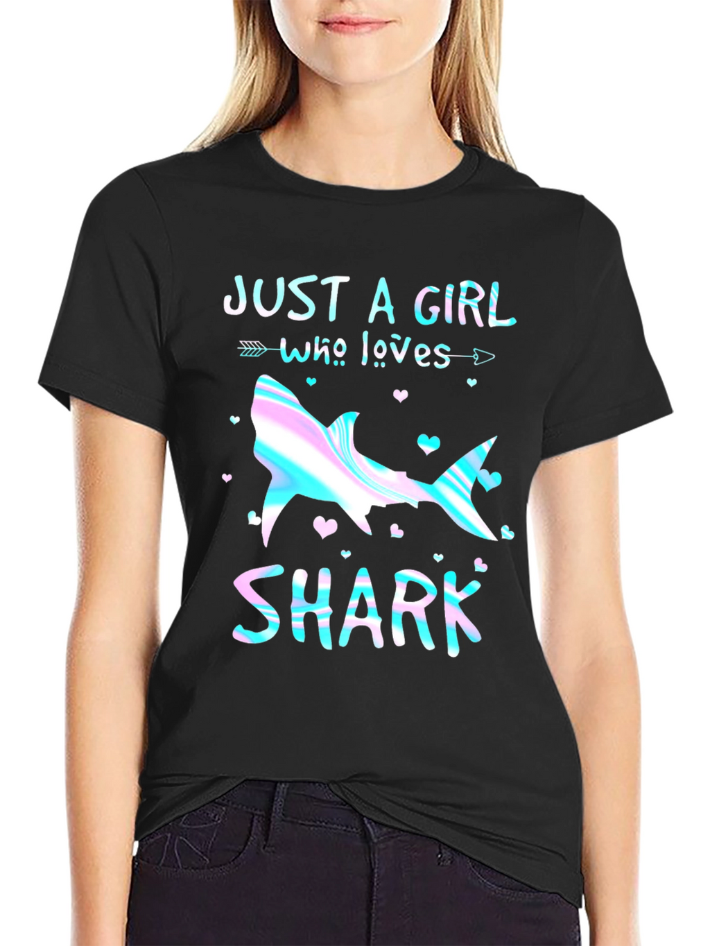 Just a Girl Who Loves Sharks Graphic Tee