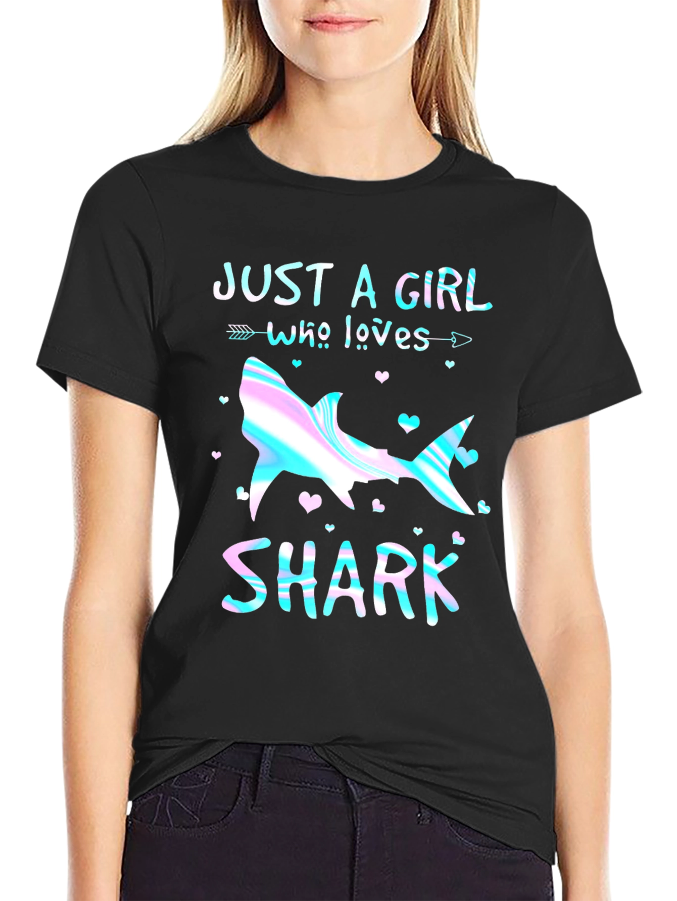 Just a Girl Who Loves Sharks Graphic Tee