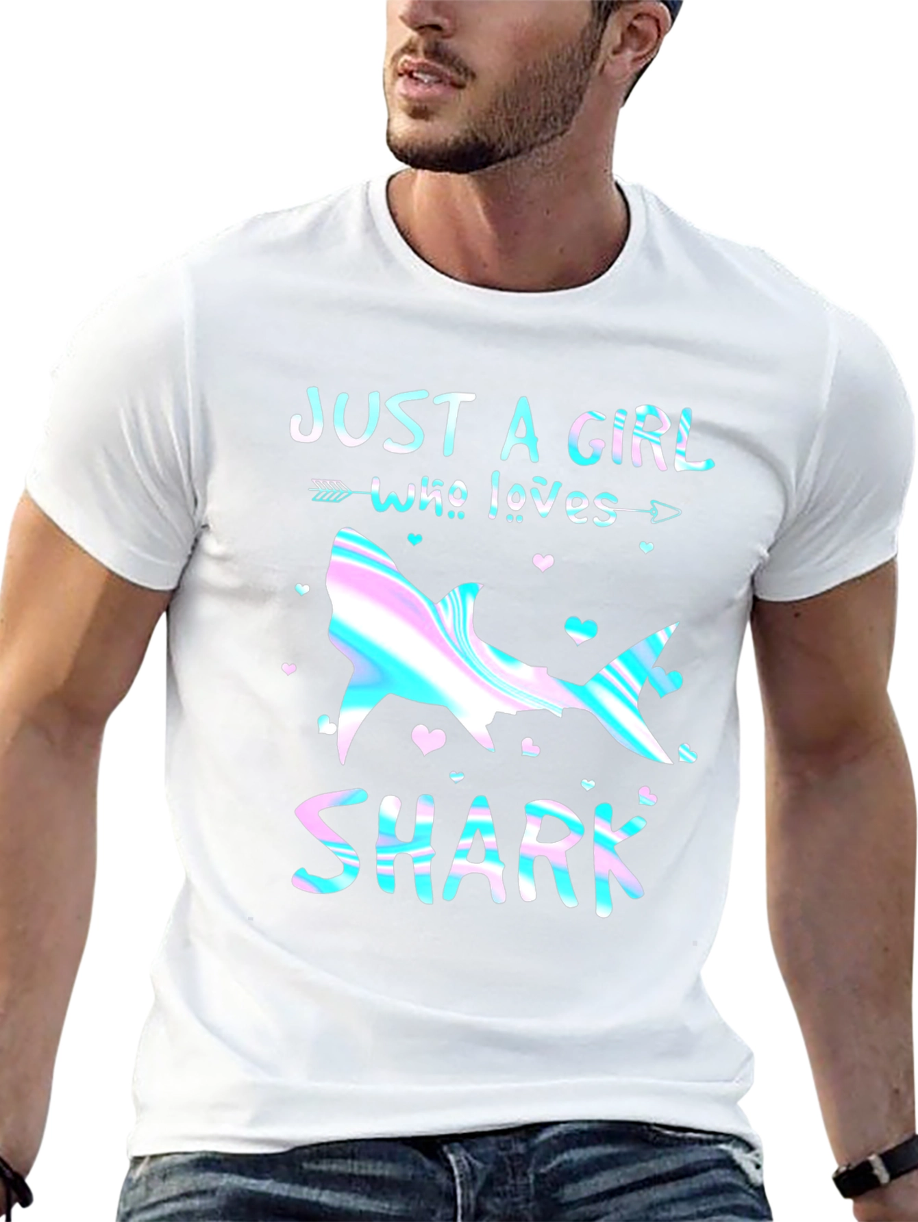 Just a Girl Who Loves Sharks Graphic Tee