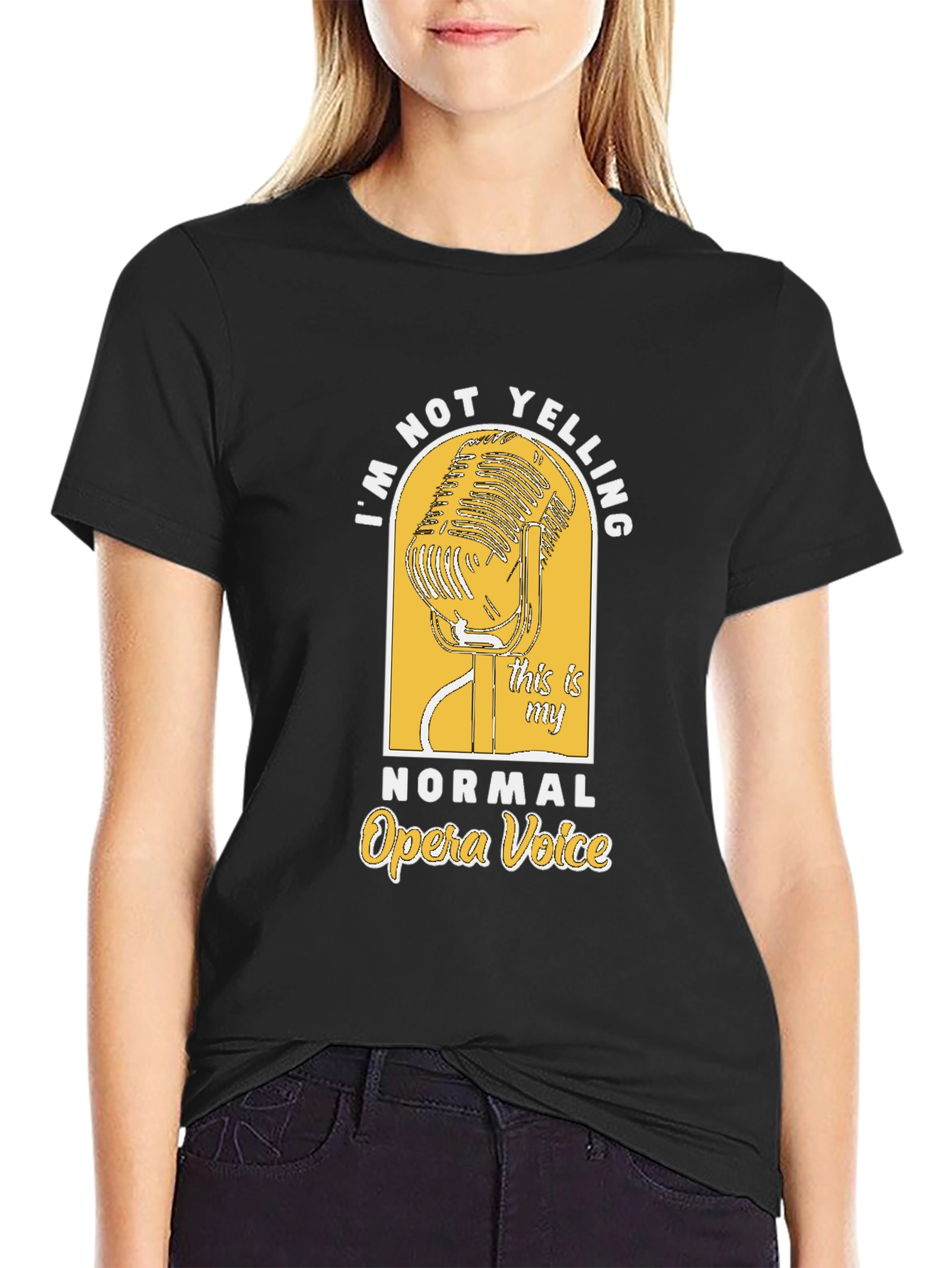 Opera Voice Graphic Tee - Black Cotton T-Shirt