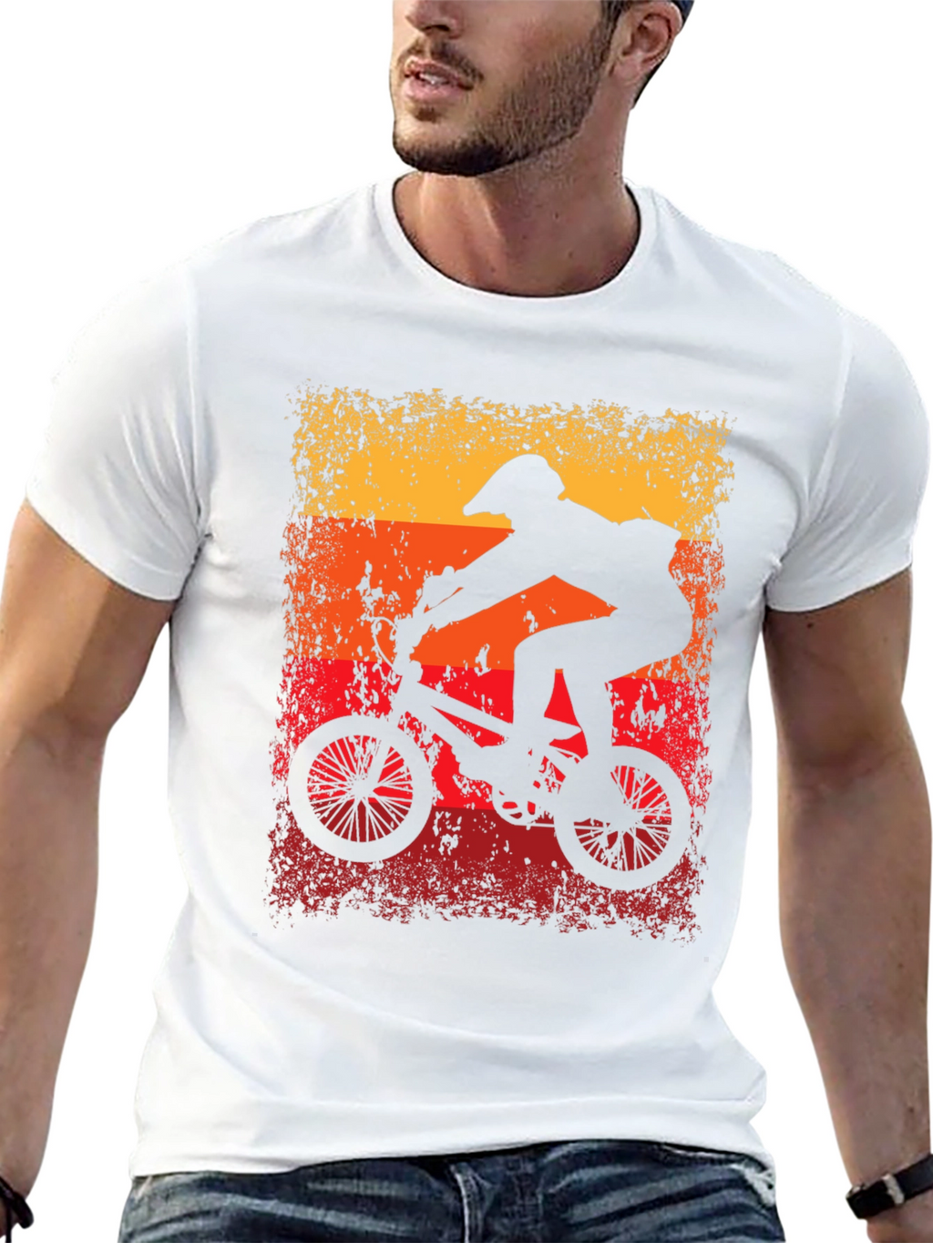 Retro Cycling T-Shirt - BMX Rider Graphic Tee
