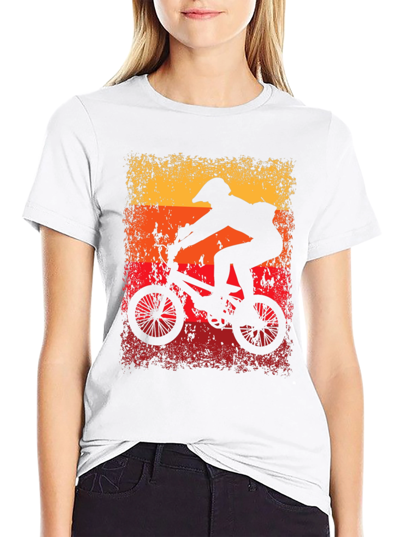 Retro Cycling T-Shirt - BMX Rider Graphic Tee