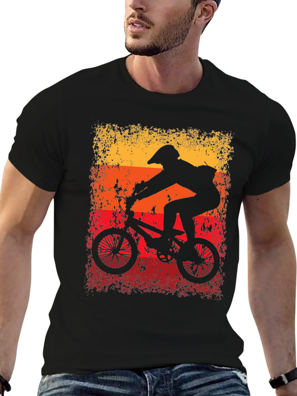 Retro Cycling T-Shirt - BMX Rider Graphic Tee