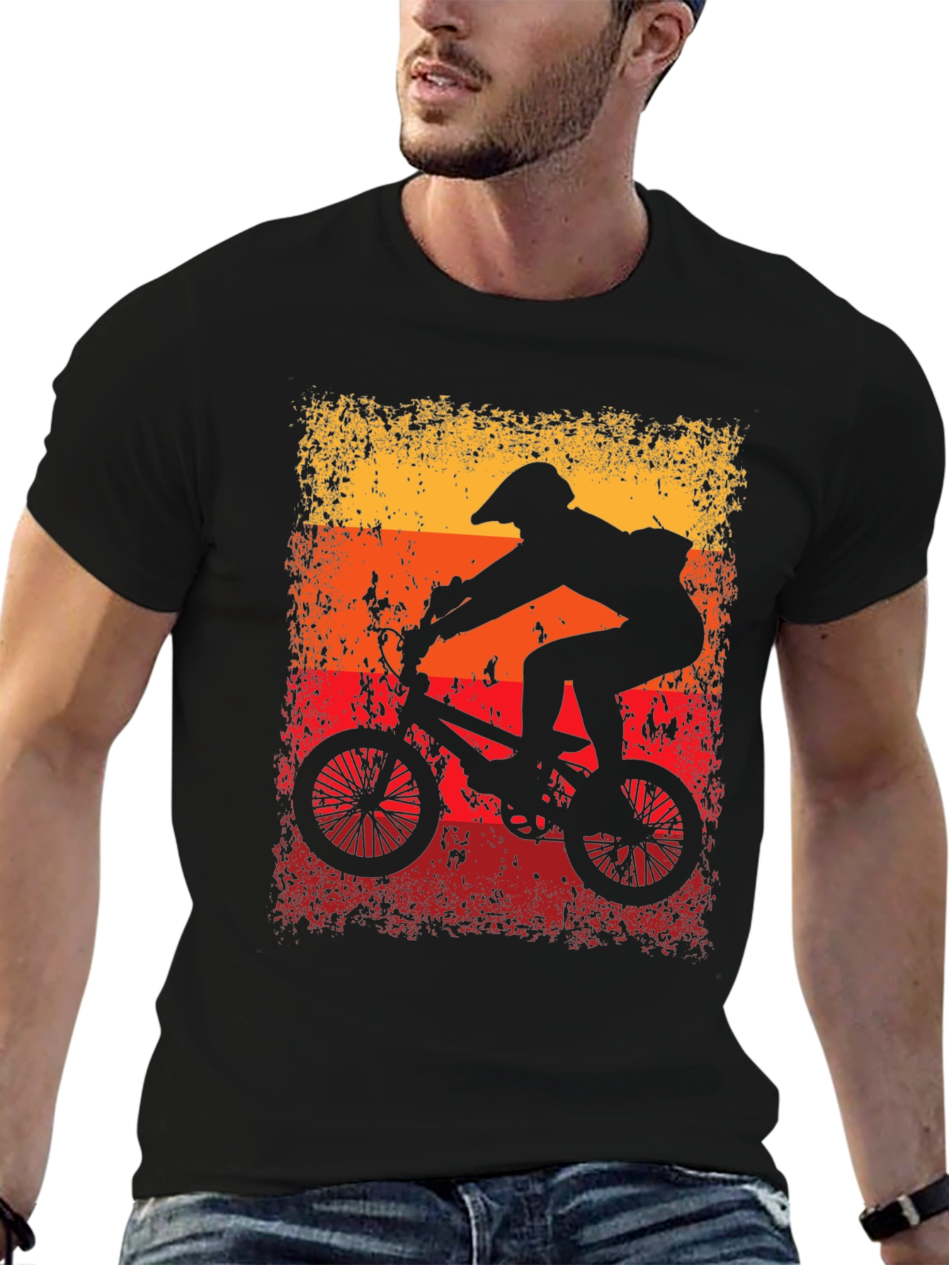 Retro Cycling T-Shirt - BMX Rider Graphic Tee