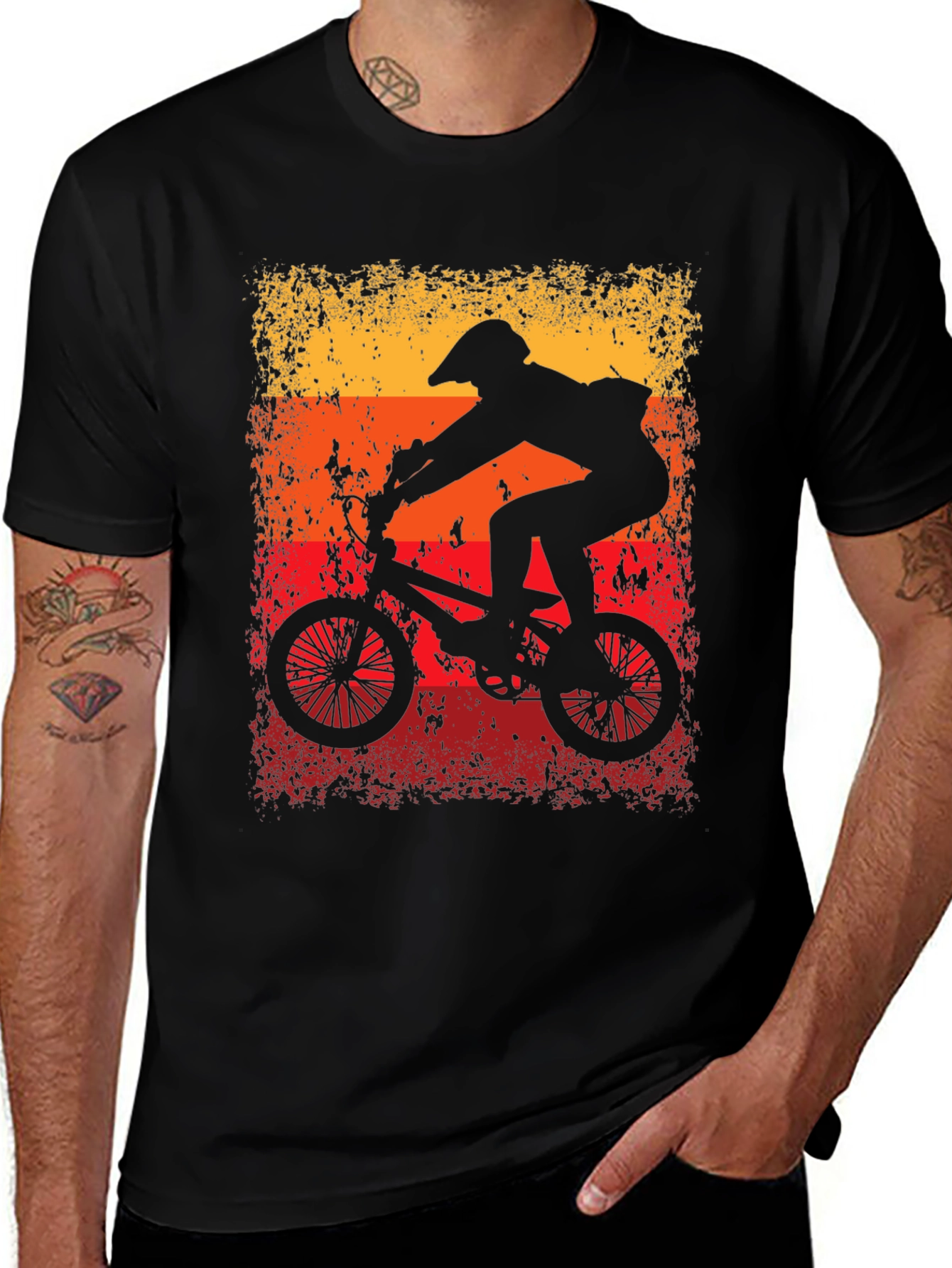 Retro Cycling T-Shirt - BMX Rider Graphic Tee