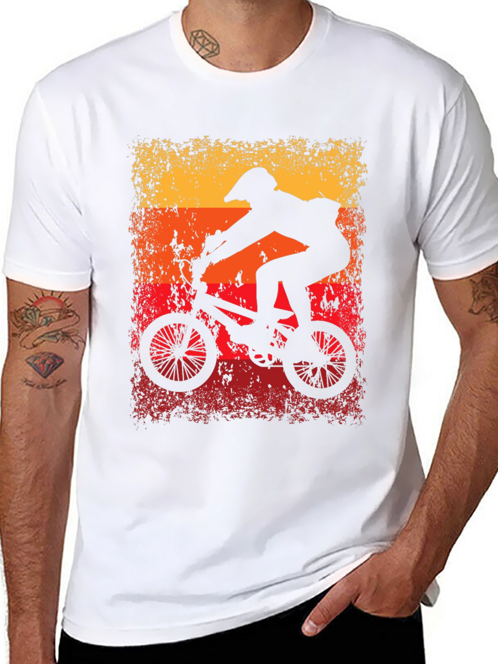 Retro Cycling T-Shirt - BMX Rider Graphic Tee