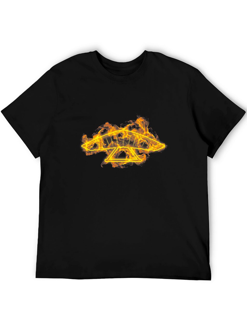 Fiery Hang Glider Graphic Tee - Black
