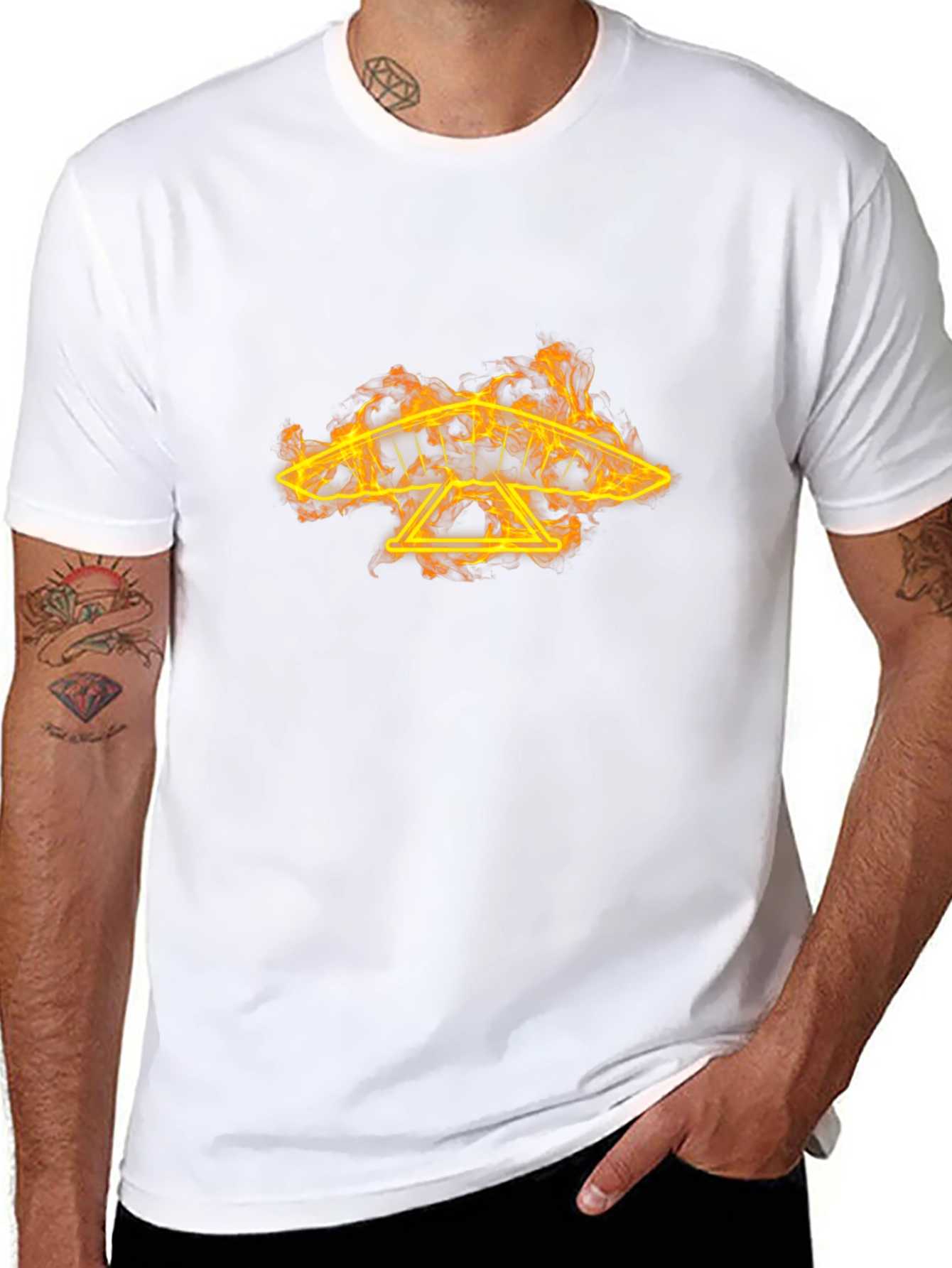 Fiery Hang Glider Graphic Tee - Black